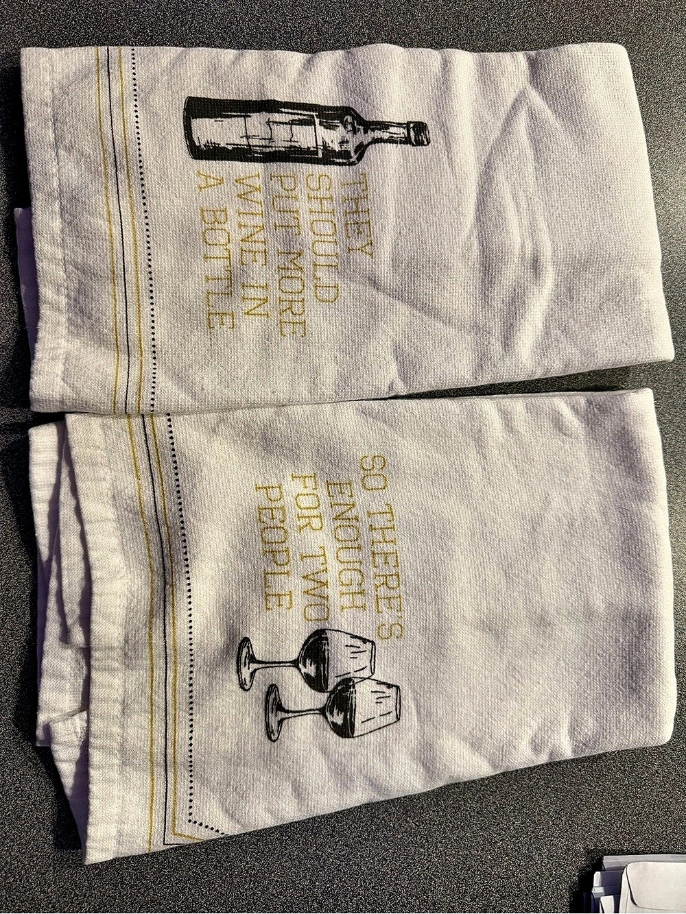 Wine Theme Printed Kitchen Towels Set of 2 White